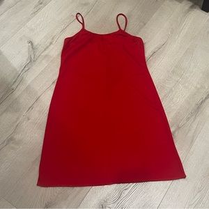 Red tank dress